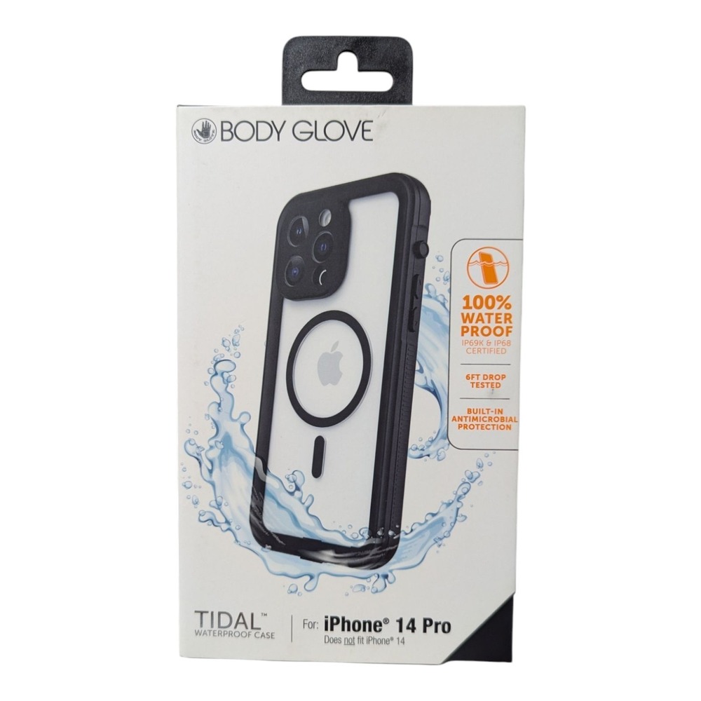 P5. Body Glove Tidal Waterproof with MagSafe Case For iPhone 14 Pro Black/Clear
